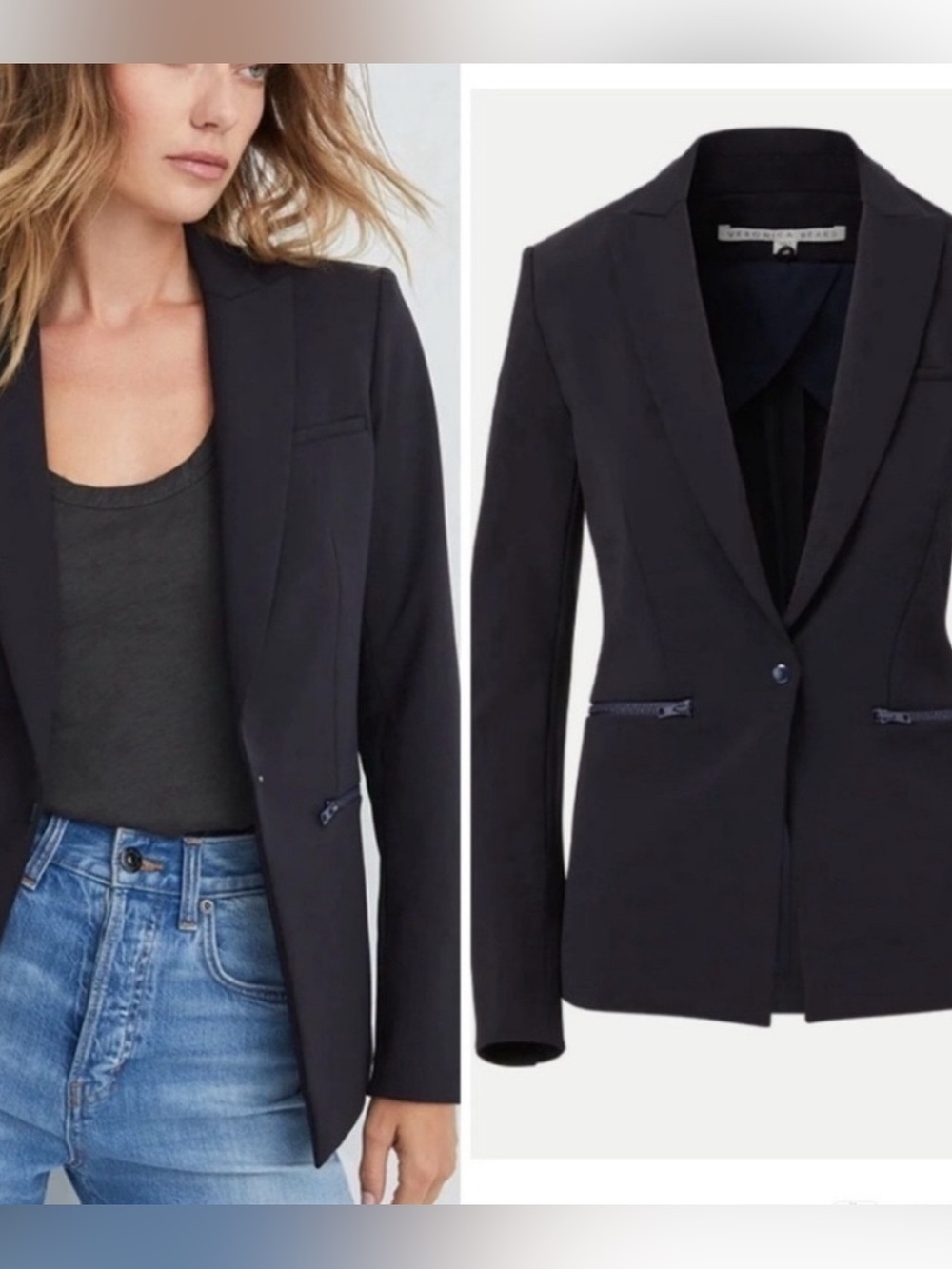 Veronica Beard Iconic Scuba Dickey Jacket Navy